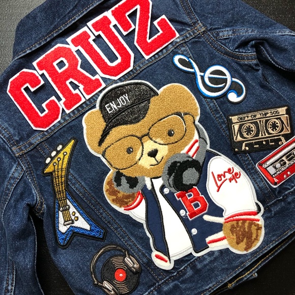 Amazing Boys “I ❤️ Music” Denim Jacket designed by STORY PATCH’D! PERSONALIZE! - Picture 8 of 9
